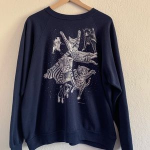 Vintage navy blue cat sweatshirt 🥰